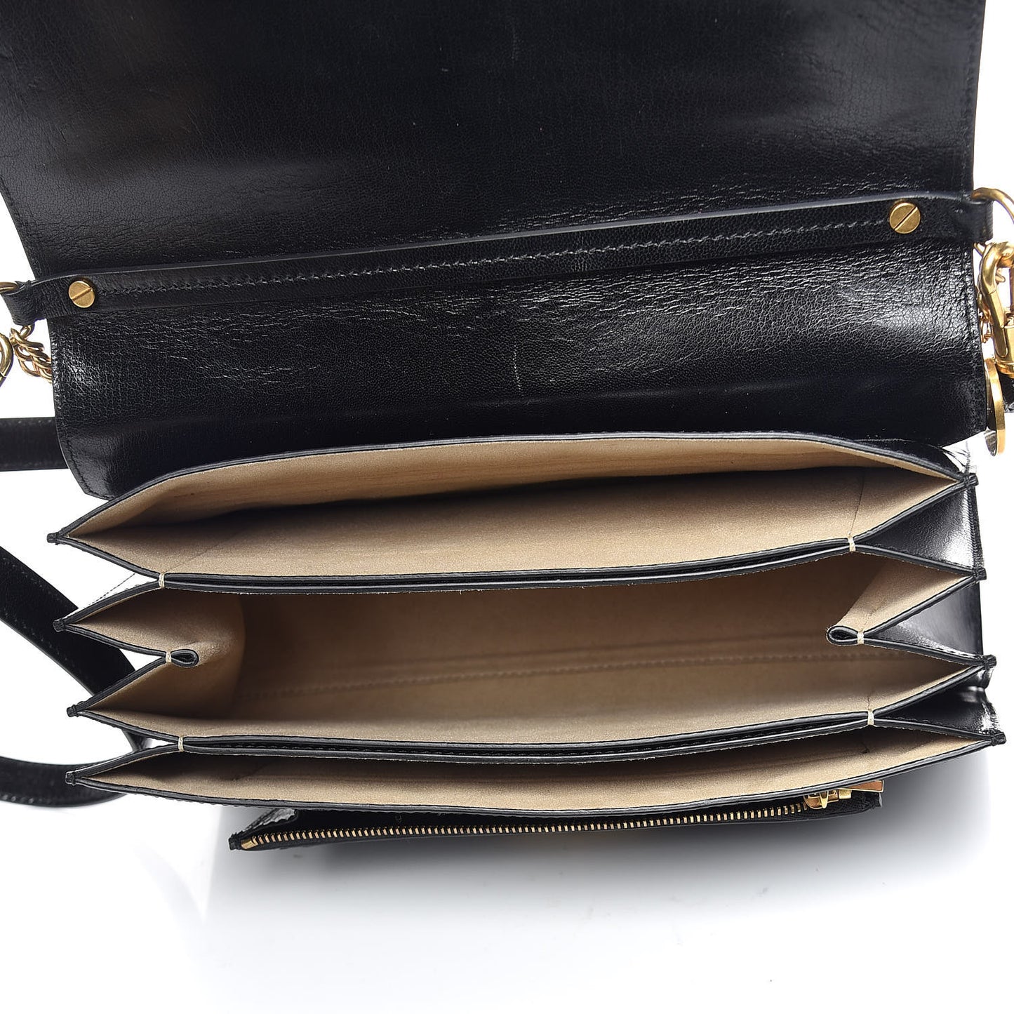 Goatskin Quilted Medium GV3 Shoulder Bag Black