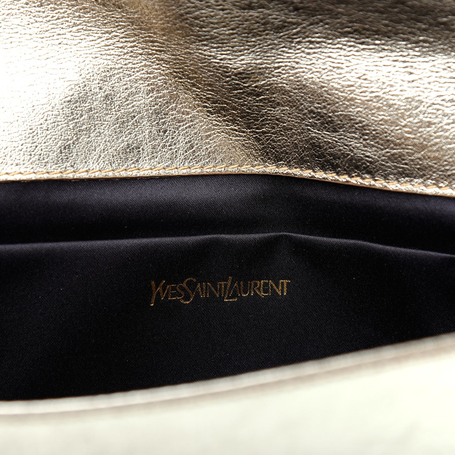 Metallic Calfskin Monogram Large Belle De Jour Clutch Gold