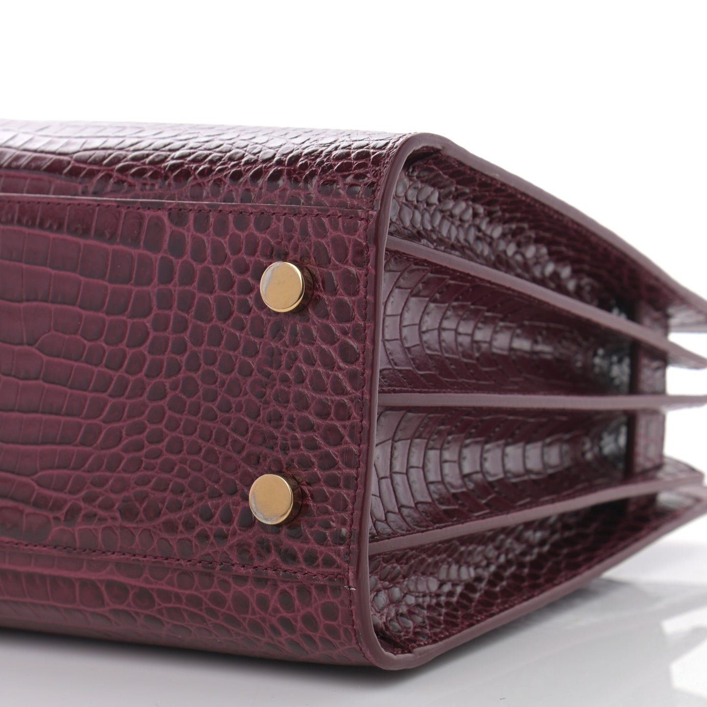 Calfskin Crocodile Embossed Baby Sac De Jour Rouge