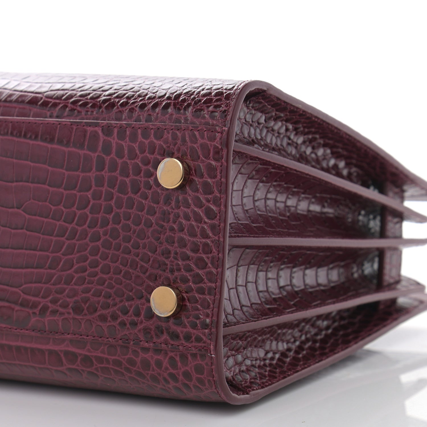 Saint Laurent Calfskin Crocodile Embossed Baby Sac De Jour Rouge 9 of 13