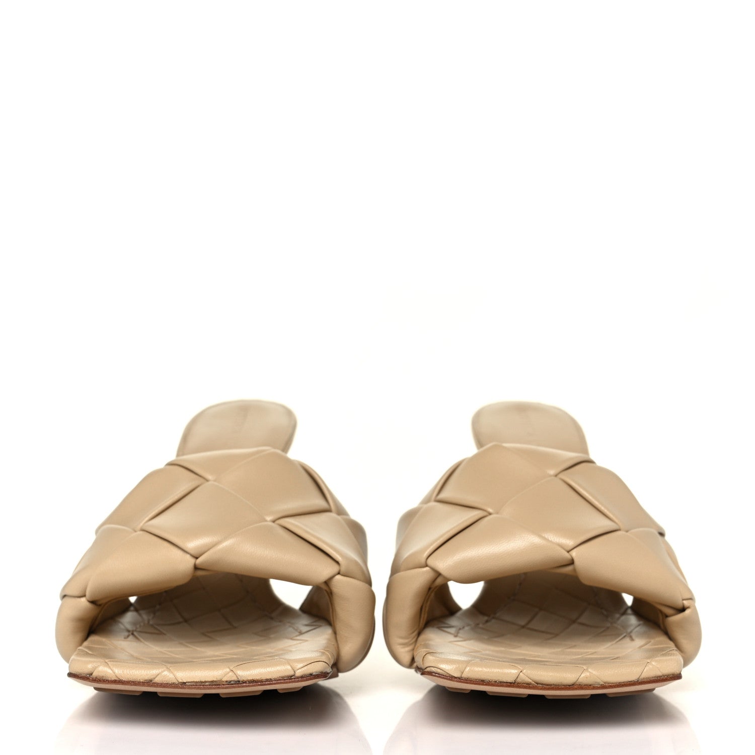 Bottega Veneta Nappa Maxi Intrecciato Lido Mule Sandals 37.5 Cane Sugar 2 of 9