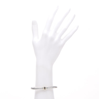 David Yurman Sterling Silver 14K Yellow Gold Ruby 5mm Cable Classics Single Station Bracelet 2 of 7