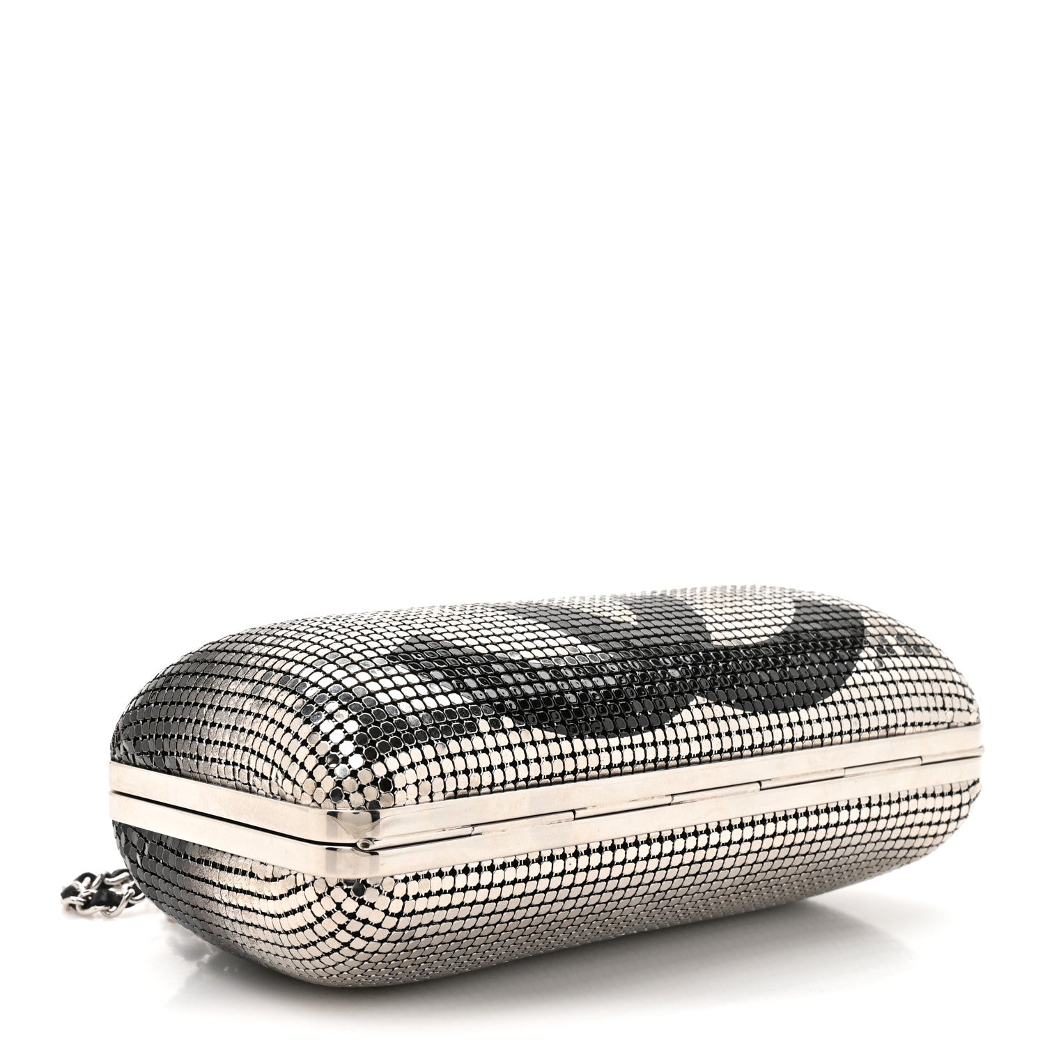 Chanel Metallic Lambskin Perforated Hollywood Clutch Silver 3 of 9