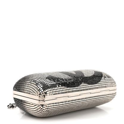 Chanel Metallic Lambskin Perforated Hollywood Clutch Silver 3 of 9