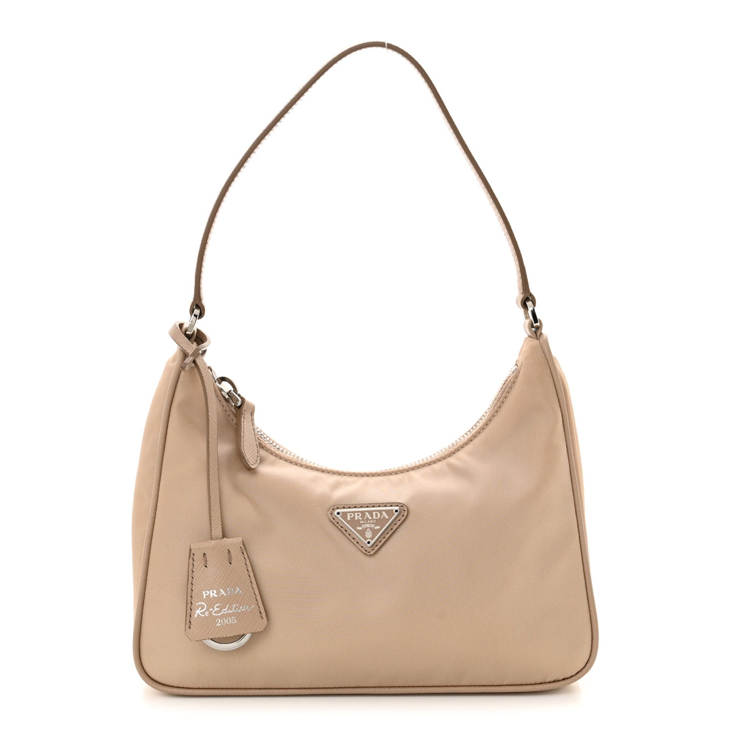 Re-Nylon Saffiano Mini Re-Edition 2005 Bag Cammeo