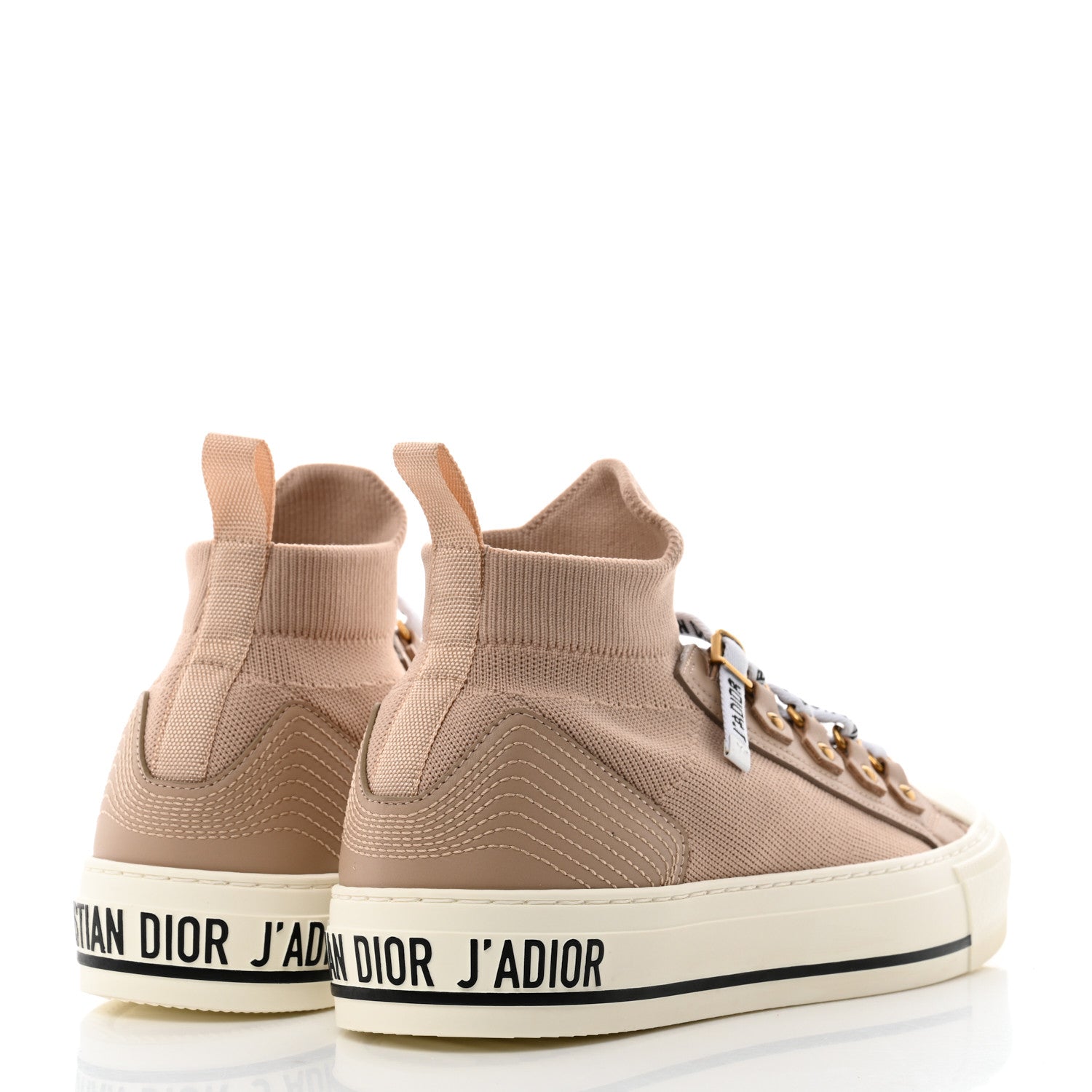 Christian Dior Technical Mesh Calfskin Womens Walk'N'Dior High Top Sneaker 36 Nude 4 of 9