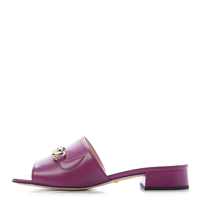 Gucci Malaga Kid Zumi Mid Heel Slide Sandals 38 Fucsia 80 1 of 10