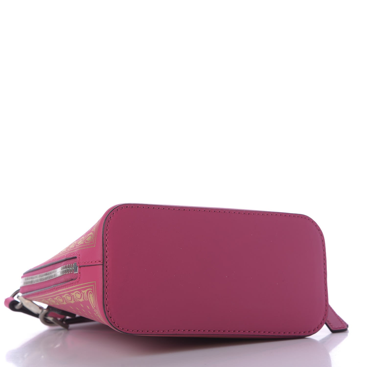Gucci X SEGA Calfskin GUCCY Stars Mini Dome Shoulder Bag Violet Fuxia Gold 4 of 9