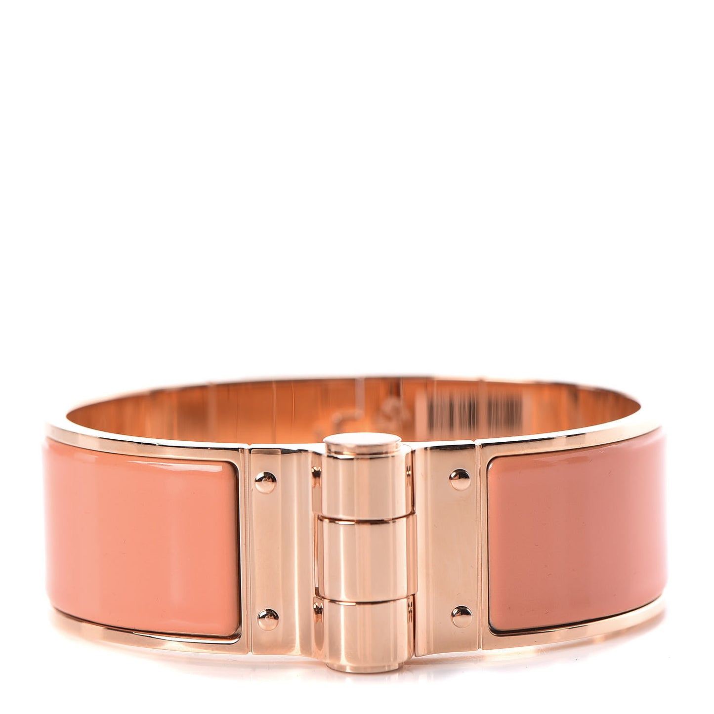Enamel Charniere Uni Wide Hinged Bracelet M Orange Papaye