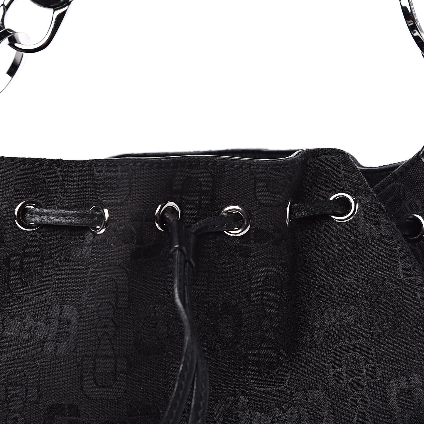 Horsebit Print Hobo Black