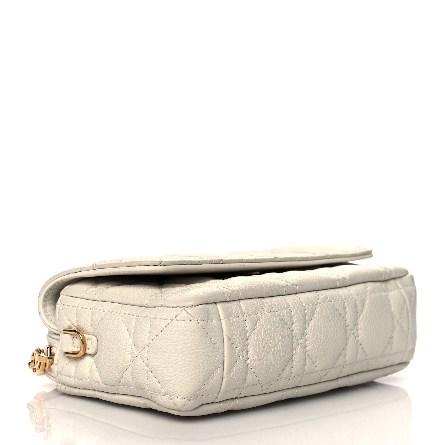 Christian Dior Supple Calfskin Cannage Caro Pouch with Chain Latte 4 of 9