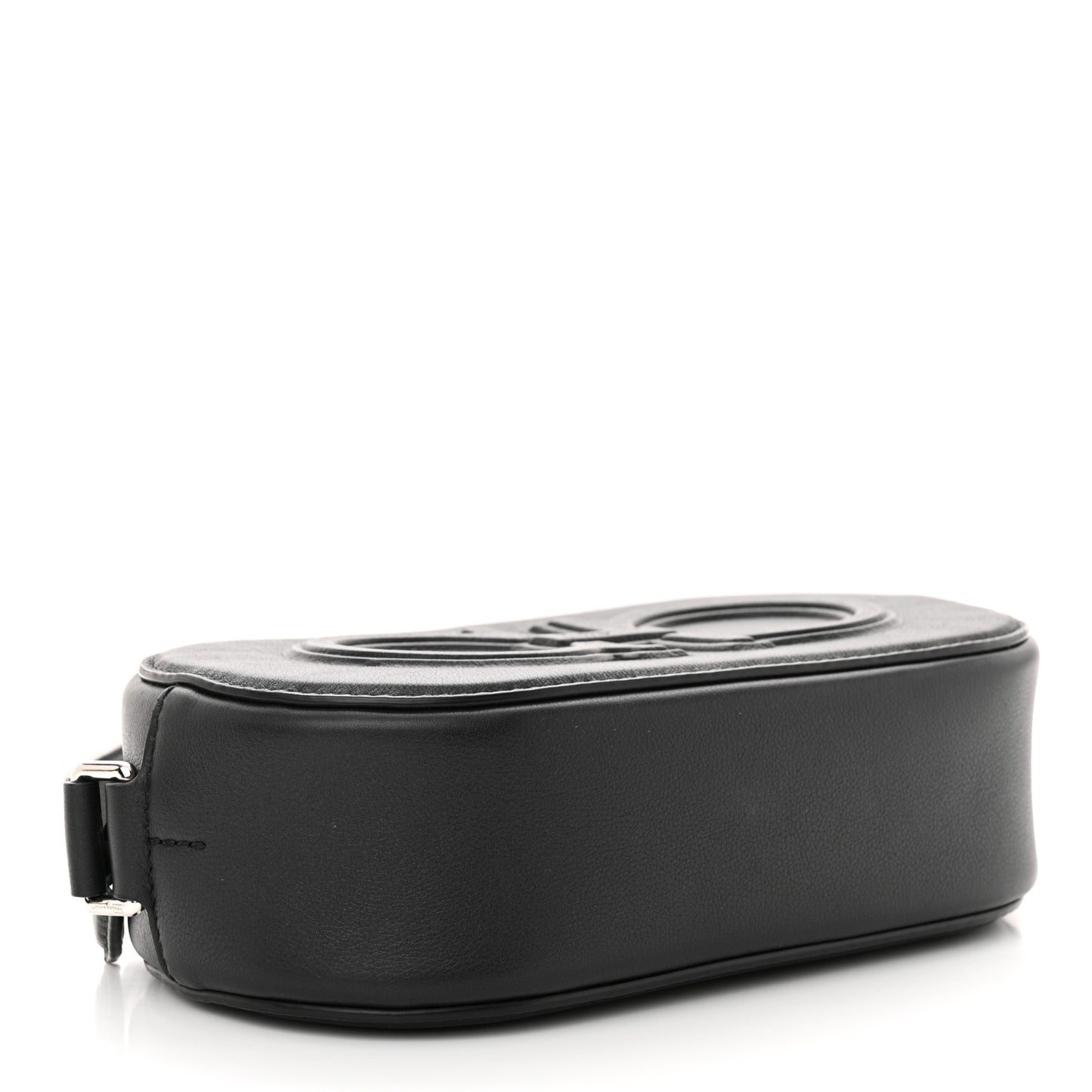 SALVATORE FERRAGAMO Calfskin Double Gancio Crossbody Bag Black