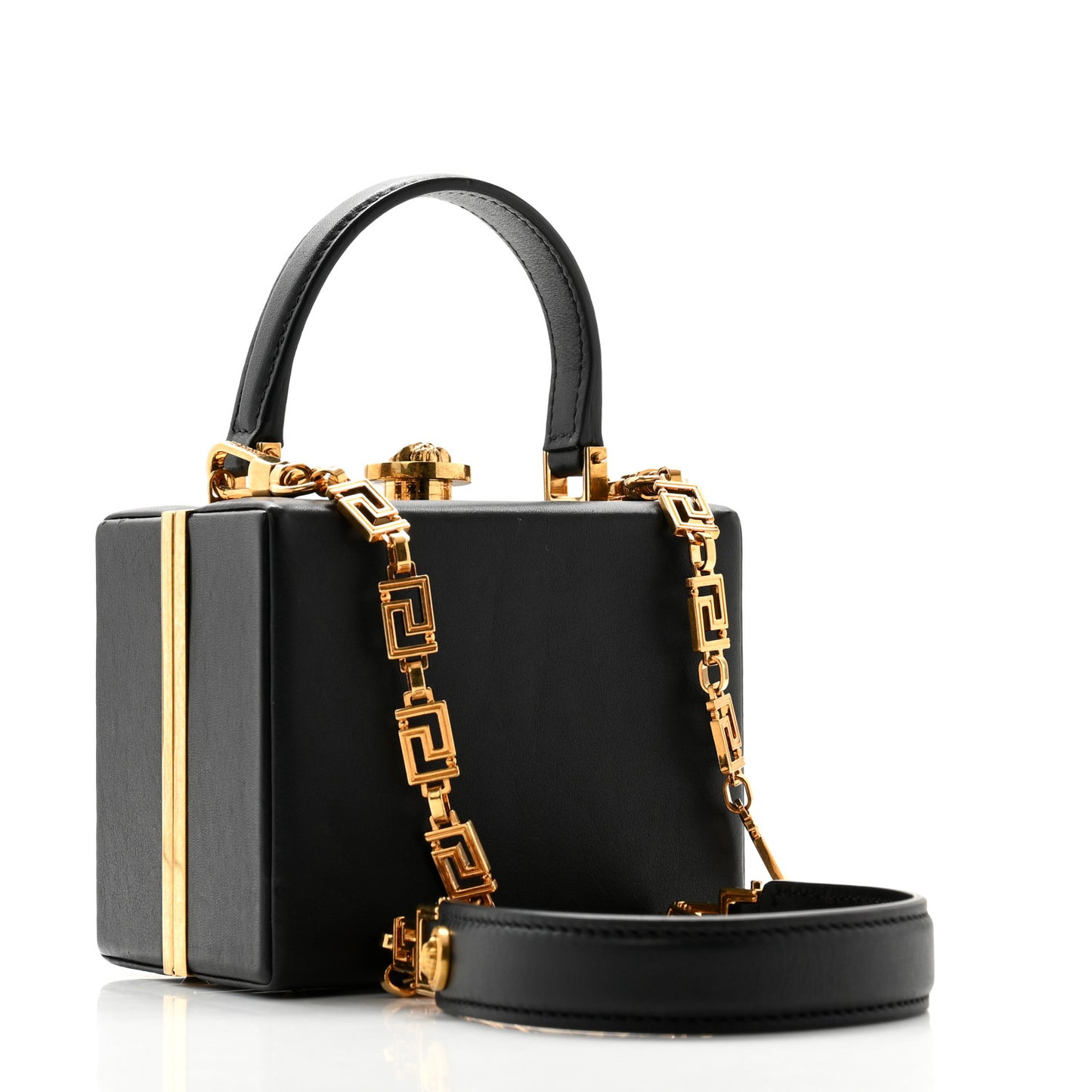 Saffiano Virtus Square Shoulder Bag Black