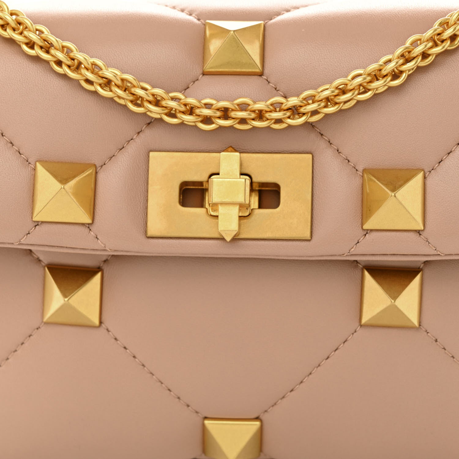 Valentino Garavani Nappa Medium Roman Stud Shoulder Bag Rose Cannelle 7 of 9