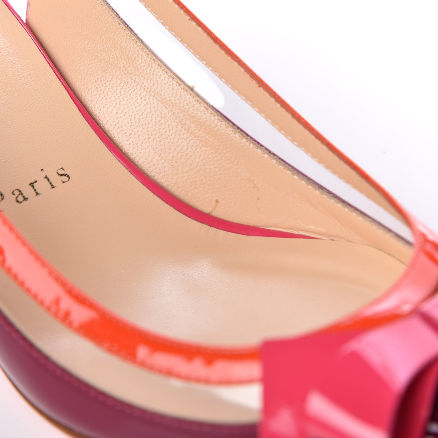 Christian Louboutin Patent PVC Suspenodo Sling 45 Pumps 39 Eveque 9 of 10