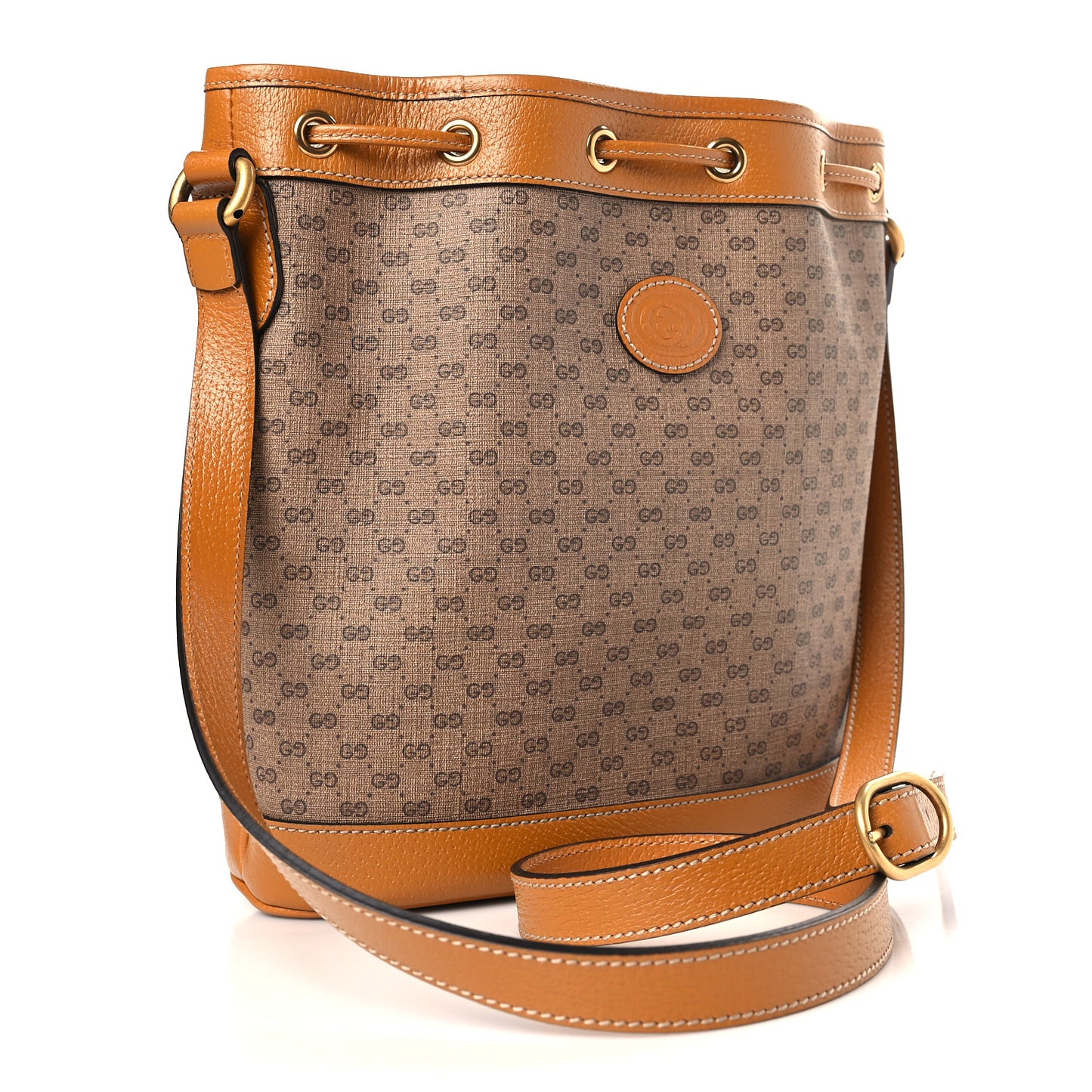 X DISNEY Mini Vintage GG Supreme Monogram Bucket Bag Beige Vintage Sun Oil