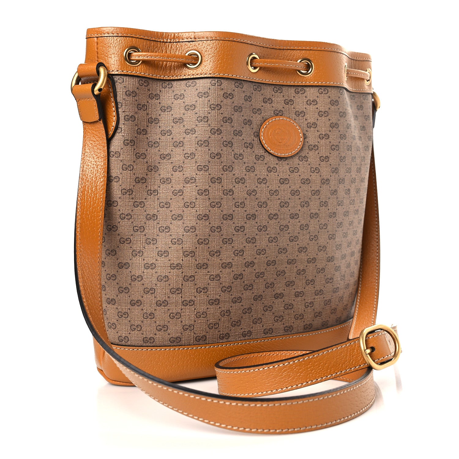 Gucci X DISNEY Mini Vintage GG Supreme Monogram Bucket Bag Beige Vintage Sun Oil 3 of 9