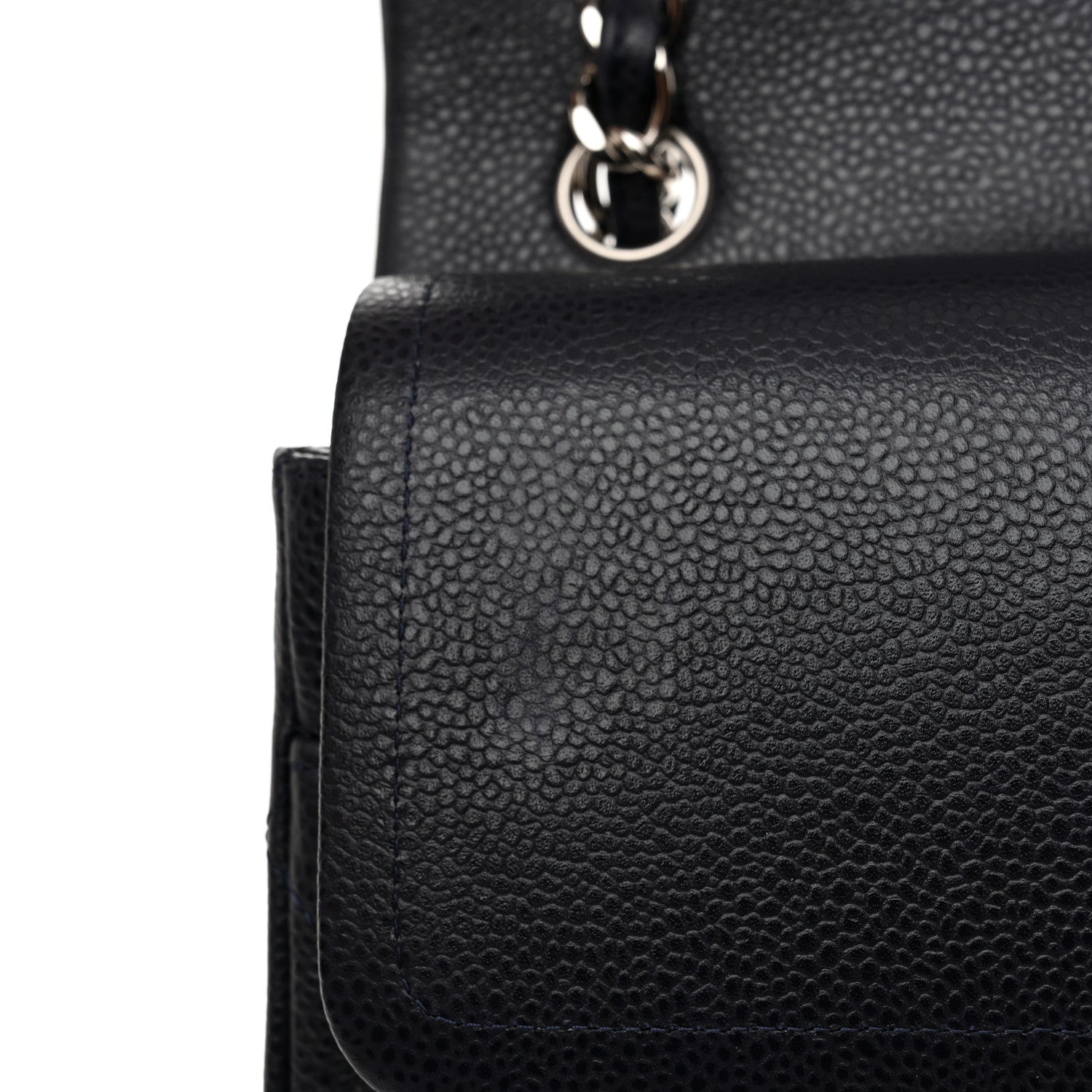 Chanel Caviar Quilted Jumbo Double Flap Navy Blue 11 of 12