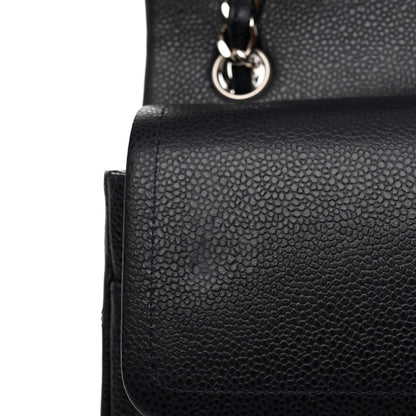 Chanel Caviar Quilted Jumbo Double Flap Navy Blue 11 of 12