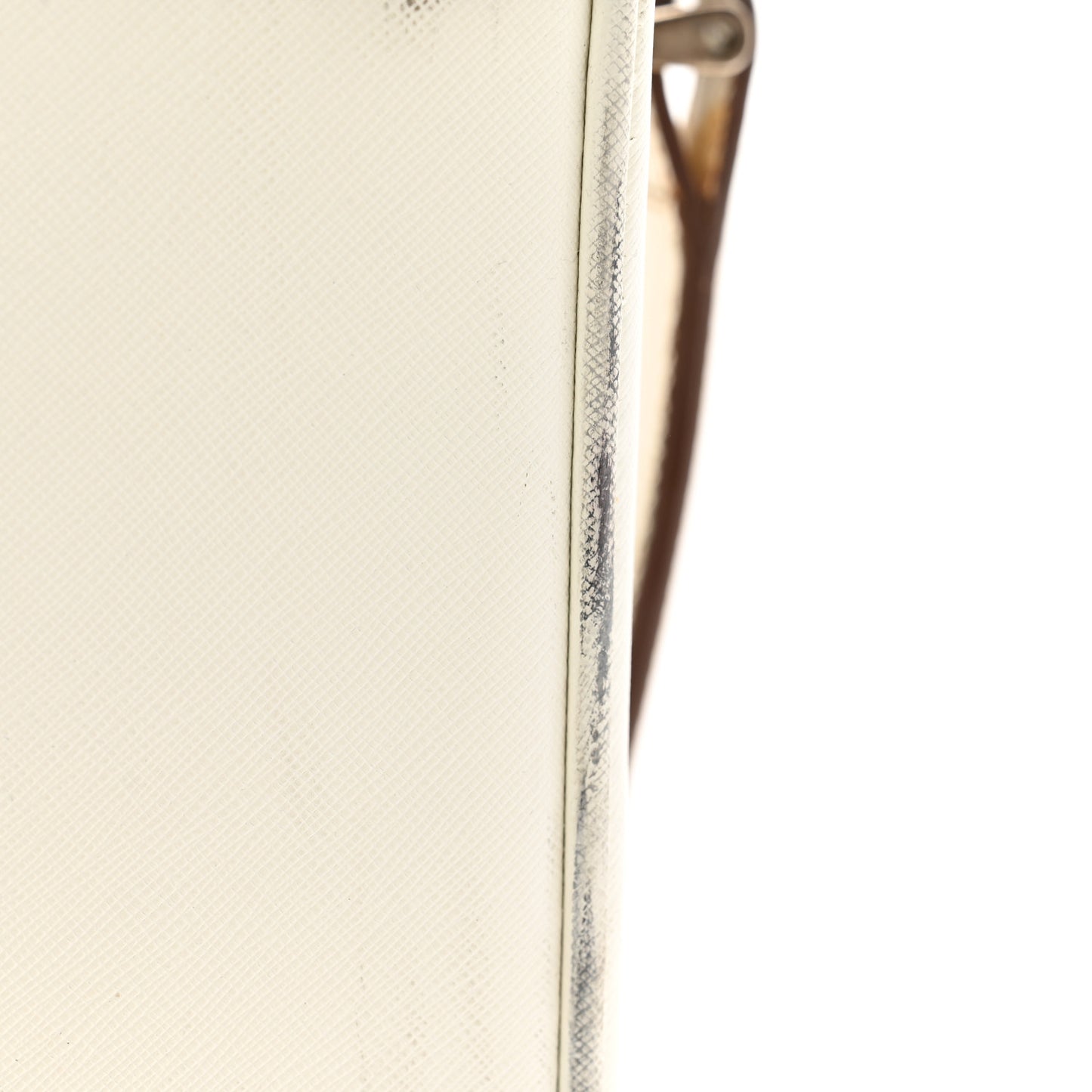 Saffiano Travel Trolley Luggage White