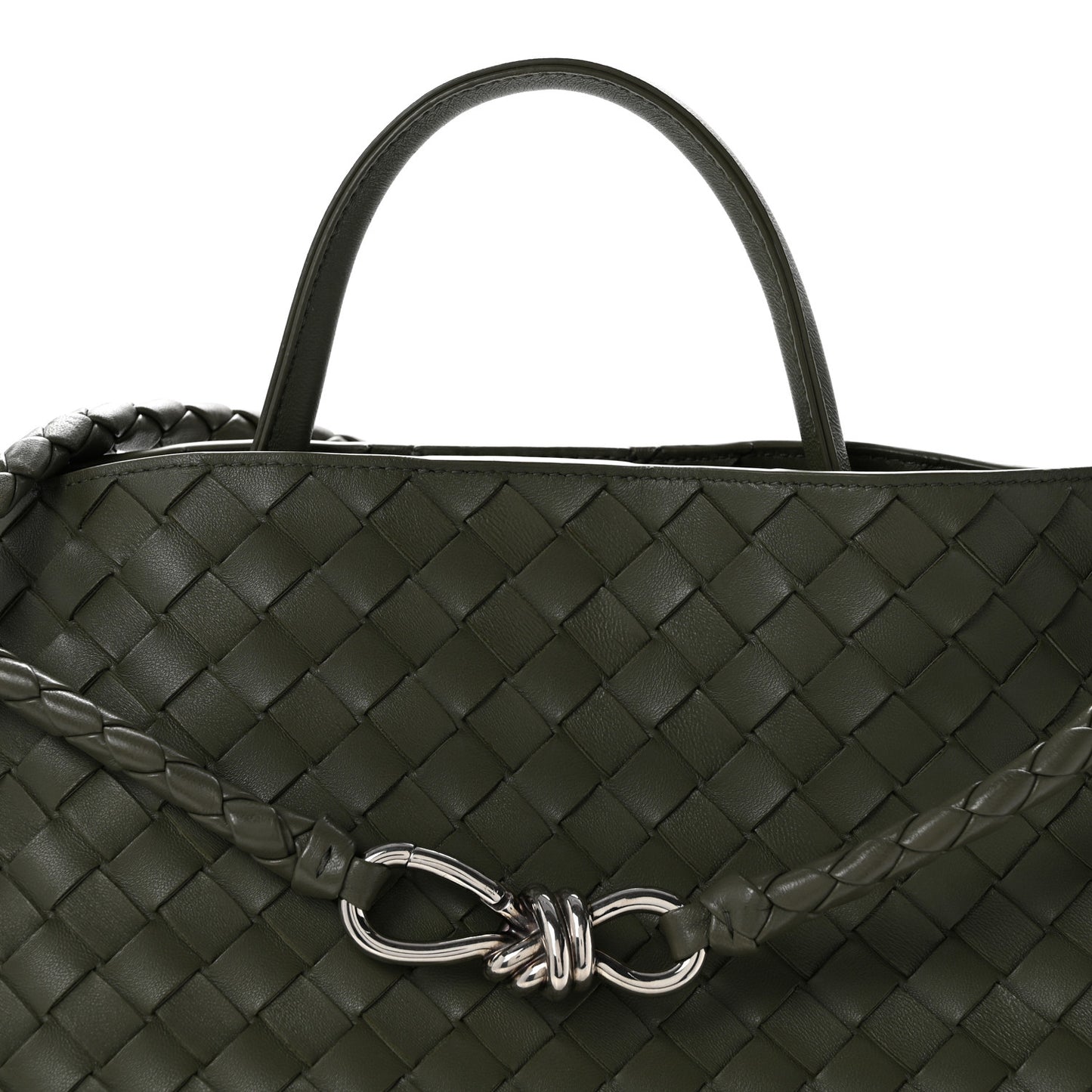 Nappa Intrecciato Large Andiamo Shoulder Bag  Aloe