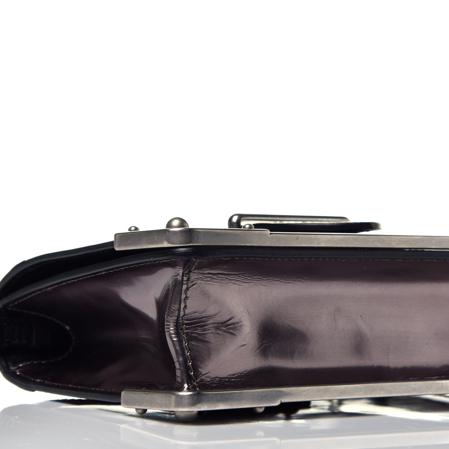 Metallic Vitello Saffiano Cahier Bag Ferro Black