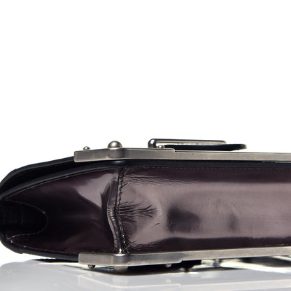 Prada Metallic Vitello Saffiano Cahier Bag Ferro Black 7 of 8