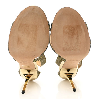 Jimmy Choo Glitter Lottie Sandals 39.5 Gold 5 of 8