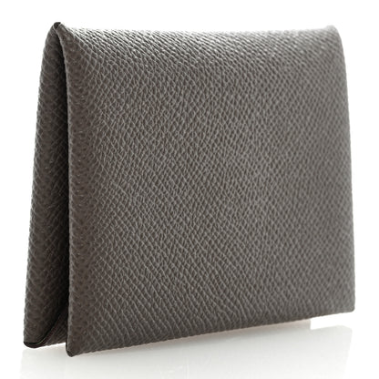 Hermes Epsom Verso Calvi Card Case Etain Vert Criquet 3 of 6