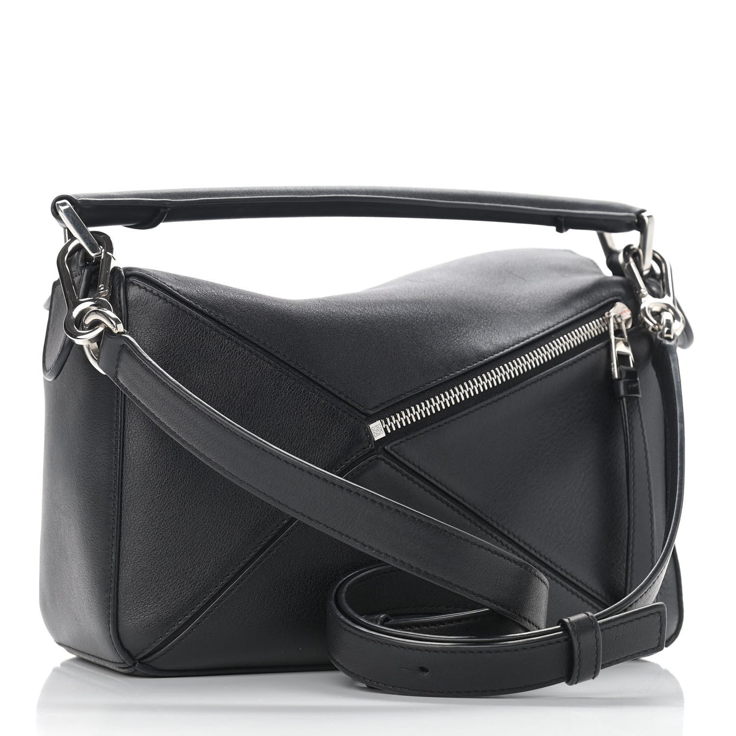 Calfskin Small Puzzle Bag Black