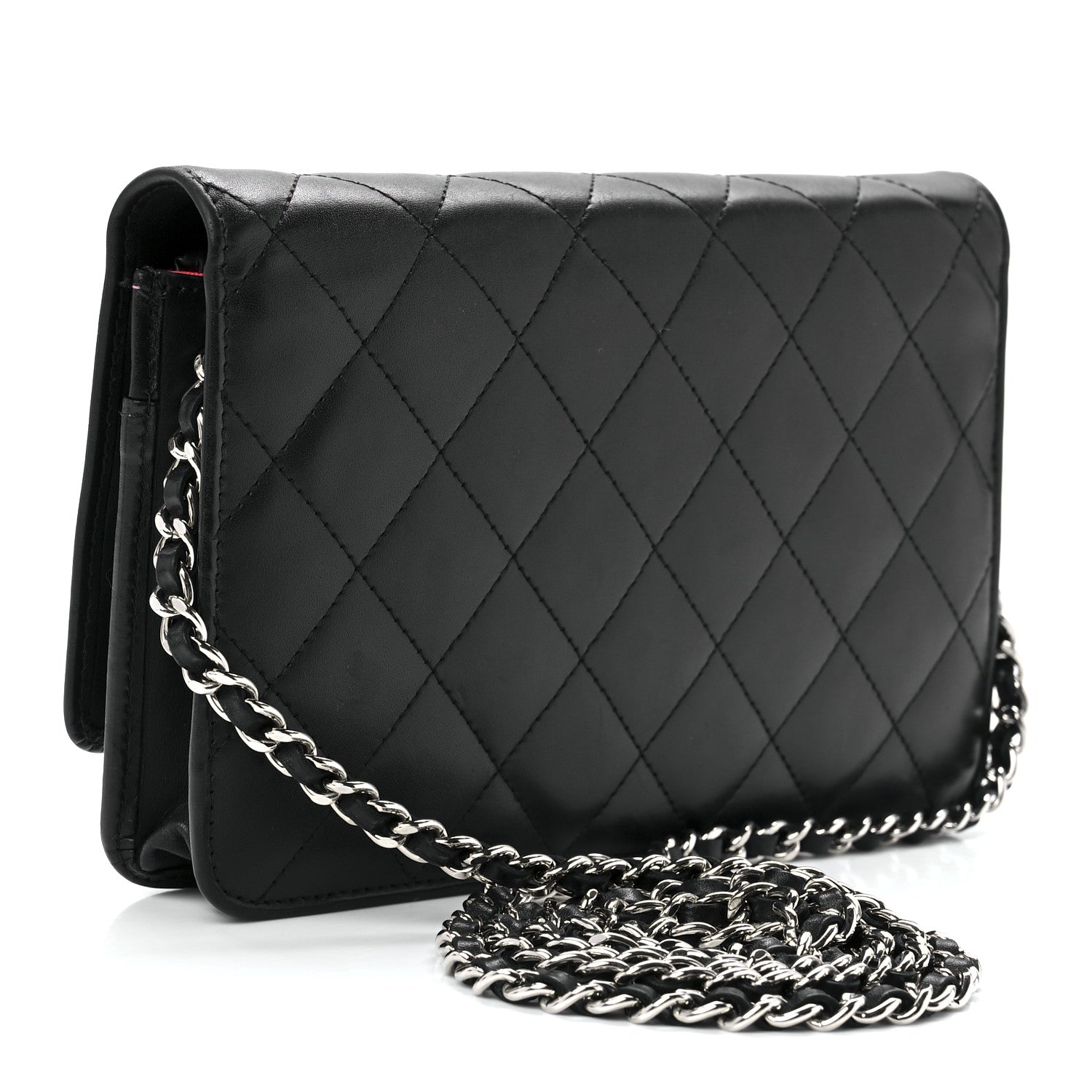 Chanel Calfskin Quilted Cambon Wallet On Chain WOC Black 3 of 12