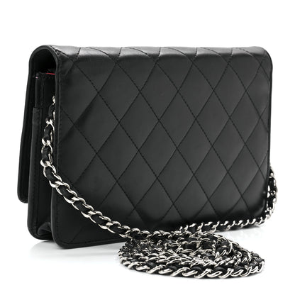 Chanel Calfskin Quilted Cambon Wallet On Chain WOC Black 3 of 12