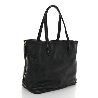 Alexander McQueen Pebbled Calfskin Skull Padlock Tote Black 3 of 11