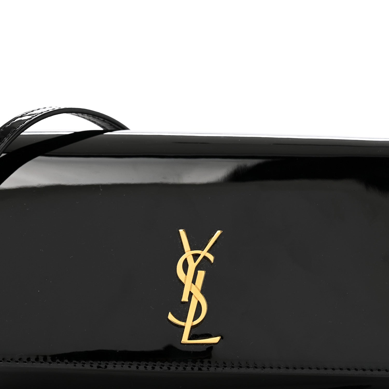 Saint Laurent Patent Monogram Phone Holder Crossbody Black 8 of 12