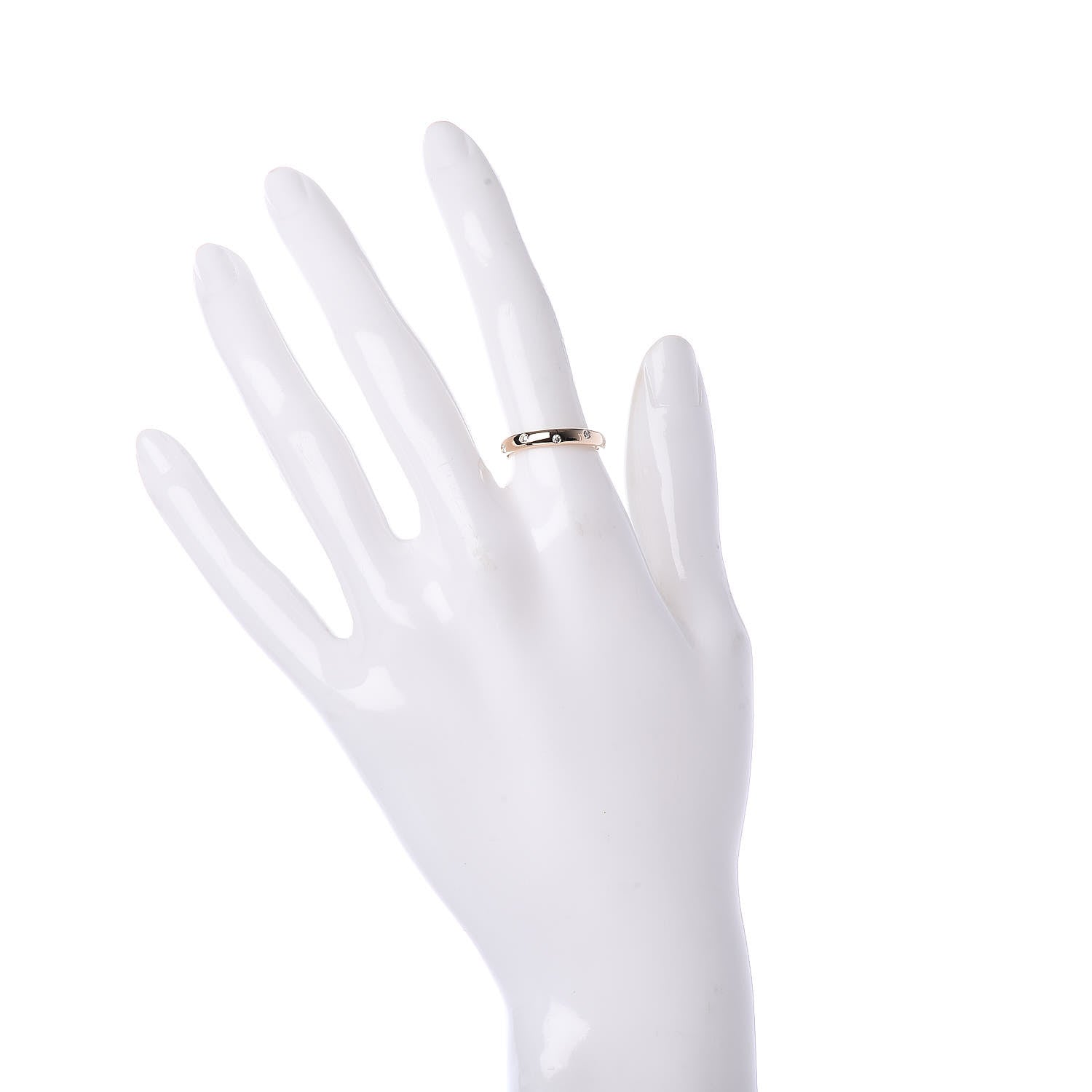 Tiffany 18K Rose Gold Diamond 3mm Etoile Band Ring 52 6 2 of 4