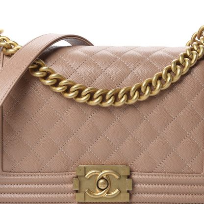 Chanel Caviar Quilted Medium Boy Flap Beige 11 of 12
