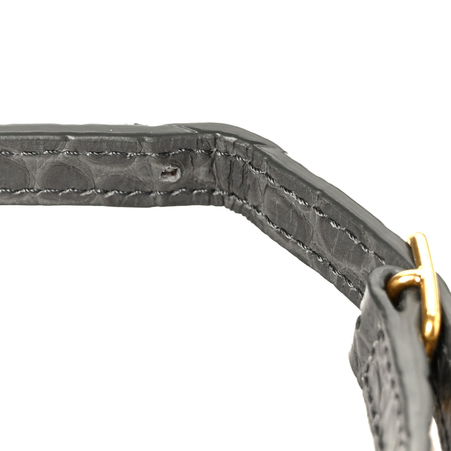 Calfskin Crocodile Embossed Nano Belt Bag Grey