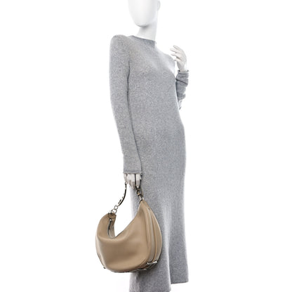 Fendi Vitello Grace Matte Metal Handle Medium Fendigraphy Hobo Bag Beige Amido 2 of 9