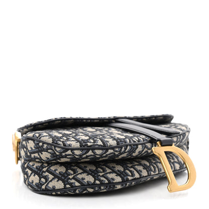 Christian Dior Oblique Saddle Bag With Strap Blue 4 of 10