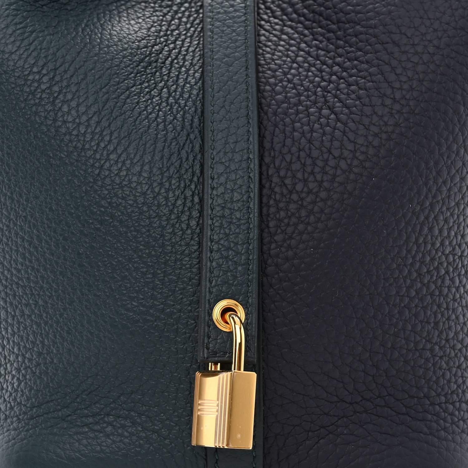 Hermes Taurillon Clemence Casaque Picotin Lock 18 PM Bleu Nuit Vert Bosphore 8 of 11