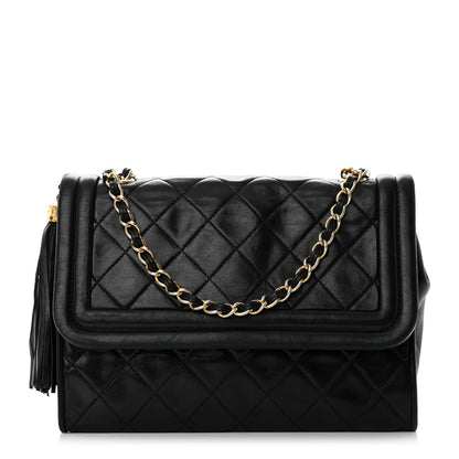 Chanel Lambskin Quilted Tassel Flap Black 1 of 15