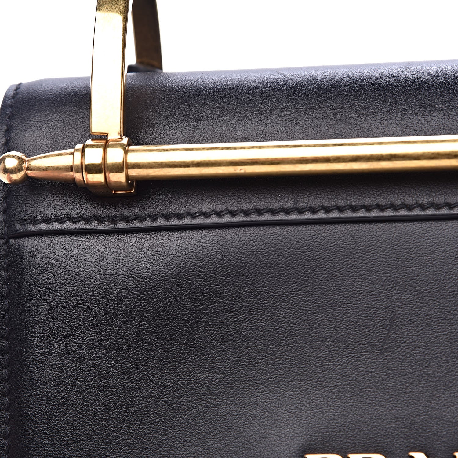 Prada Vitello Antic Soft Pattina Shoulder Bag Black 10 of 14