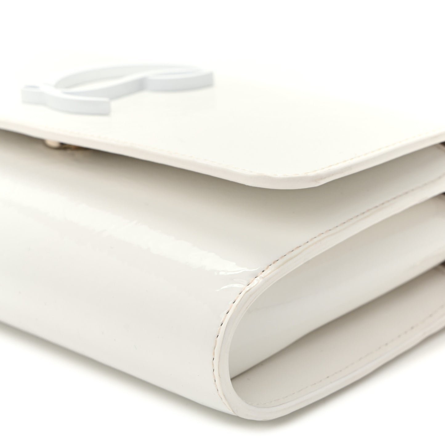 Patent Calfskin By My Side Wallet On Chain White