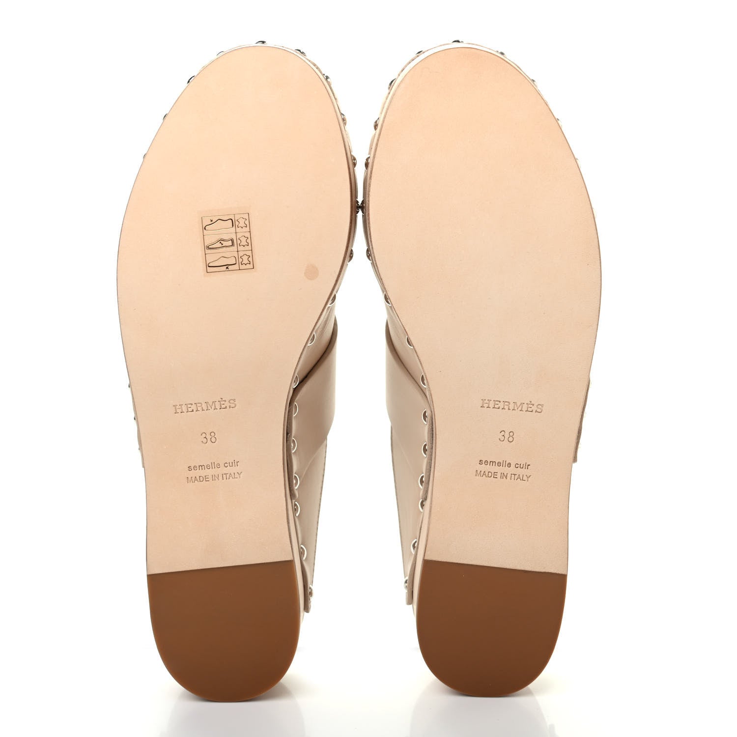 Hermes Calfskin Calya Mules 38 Hetre 5 of 8