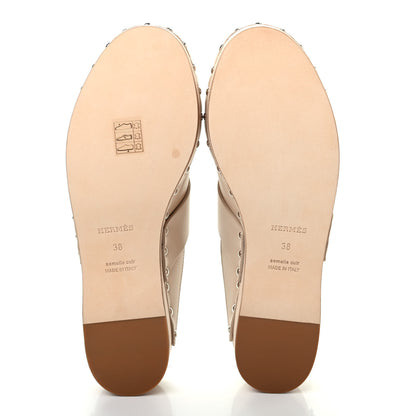 Hermes Calfskin Calya Mules 38 Hetre 5 of 8