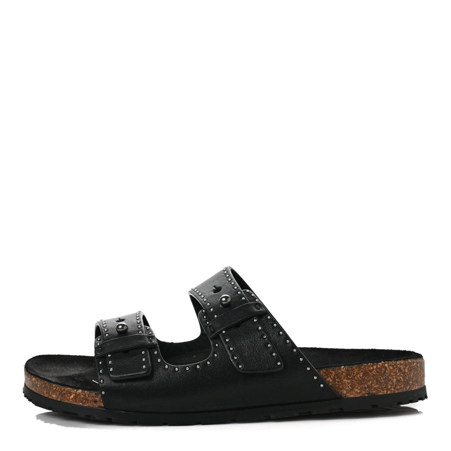 Calfskin Studded Jimmy Cross Slides 39.5 Black