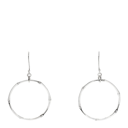 John Hardy Sterling Silver Bamboo Large Circle Drop Earrings 1 of 5