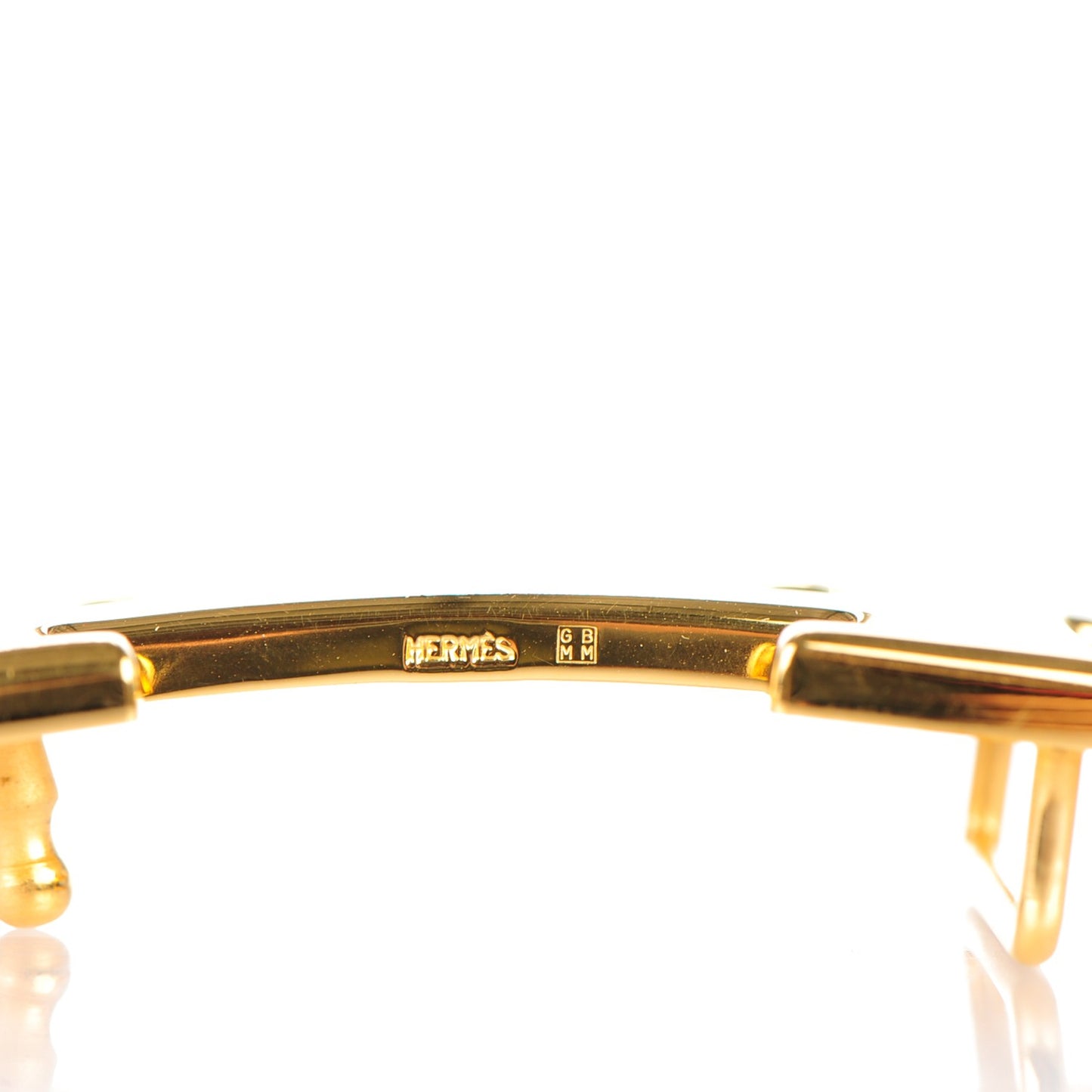 Polished 32mm H Belt Buckle Gold