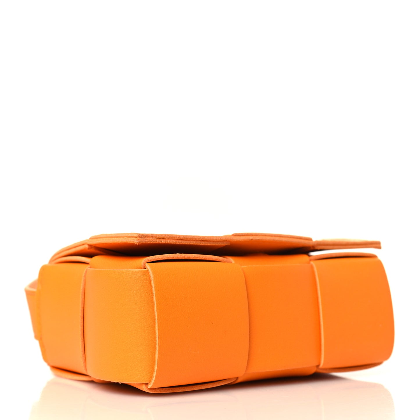 Lambskin Maxi Intrecciato Extra Mini Cassette Crossbody Bag Tangerine