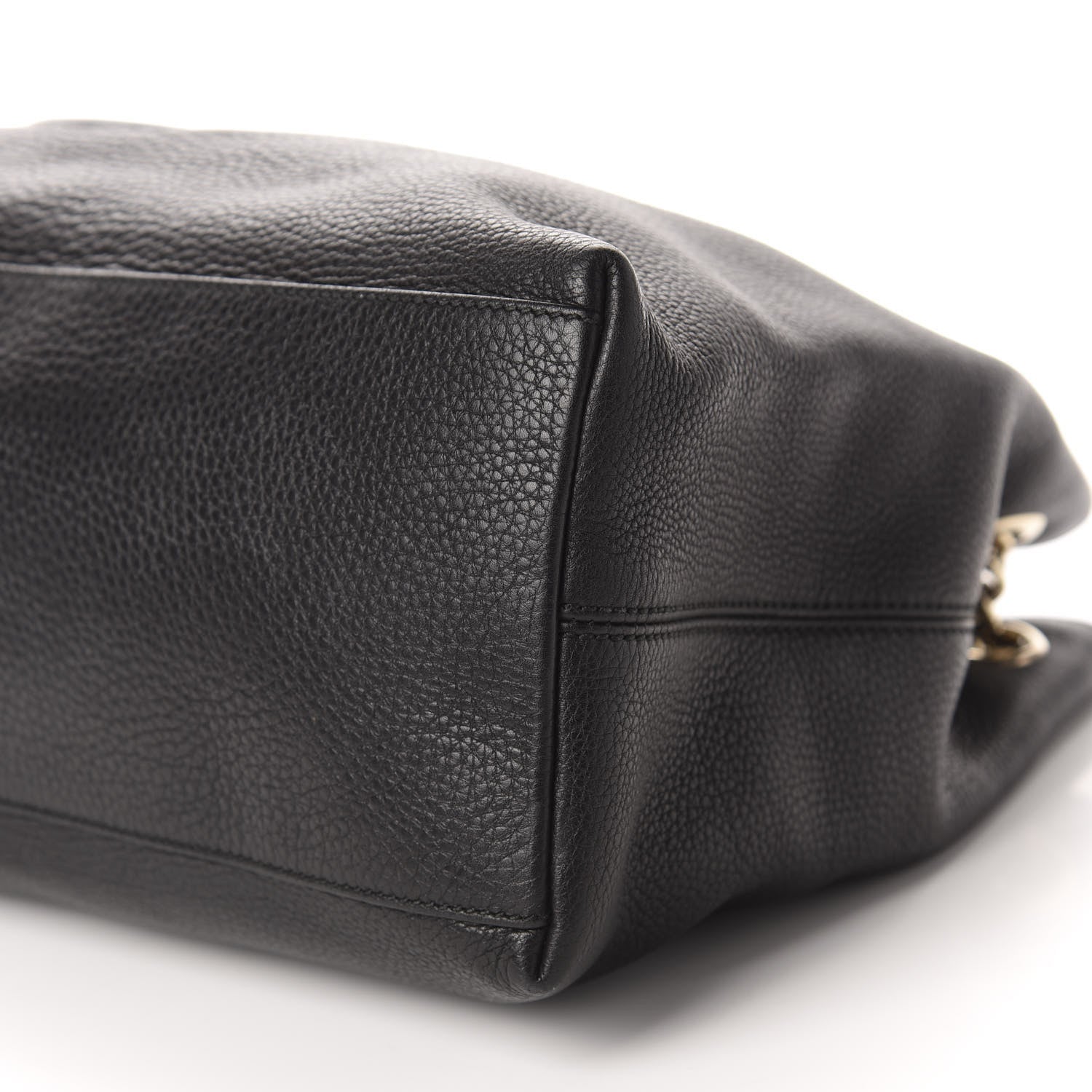 Gucci Pebbled Calfskin Medium Soho Chain Shoulder Bag Black 7 of 10